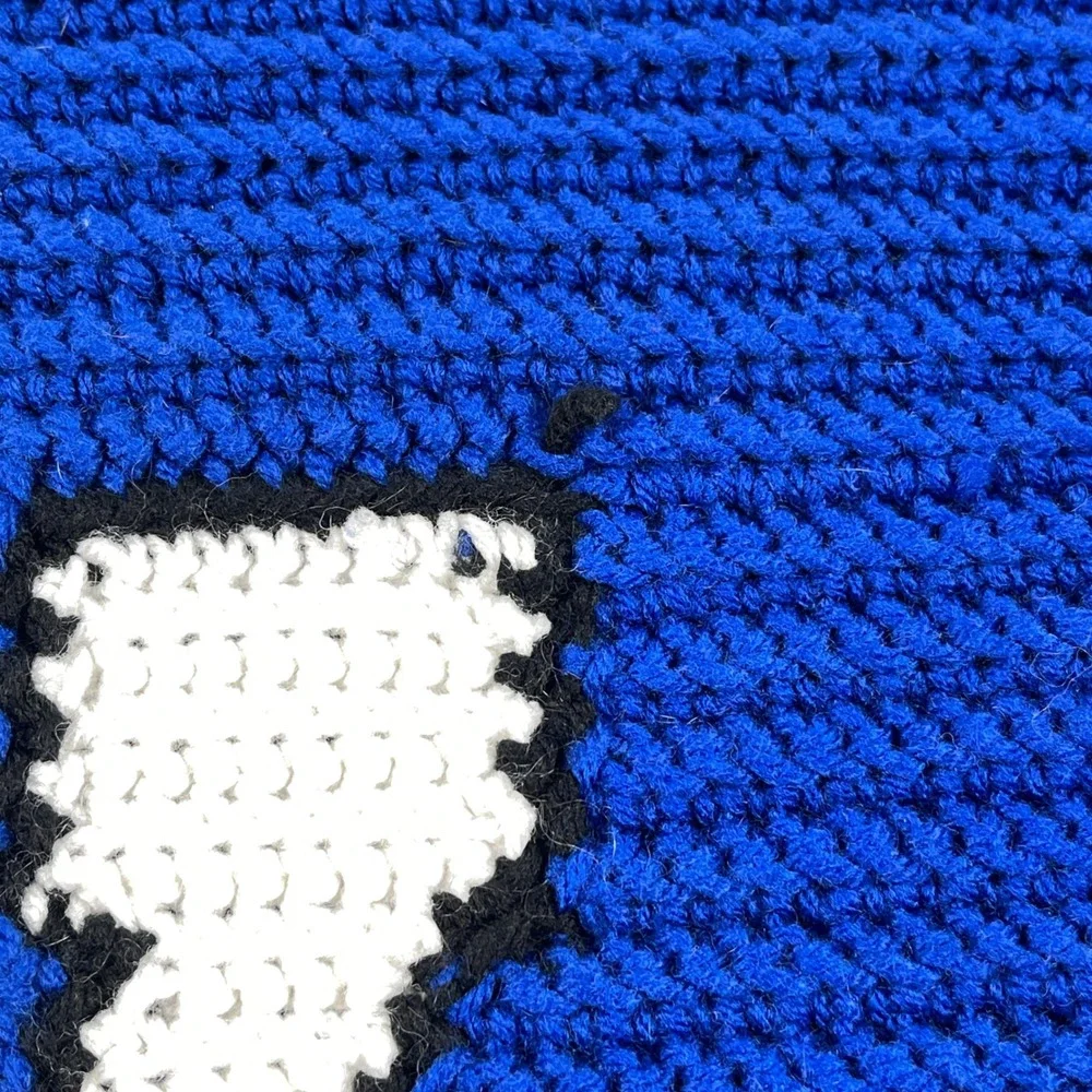 Kentucky Wildcats UK Logo Handmade Crochet Royal Blue Lap Baby Blanket‎ 36x22
